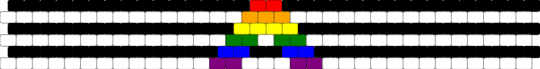 Straight ally flag kandi peyote stitch - black,white,yellow,pink,colorful