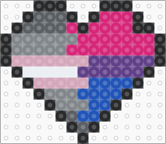 Demigirl & Bisexual flag fusion [heart-shaped] - bisexual, demigirl, gray, lgbt, lgbtq, pink, pride