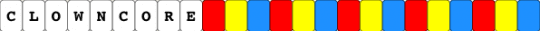 Clown core - red,yellow,light blue