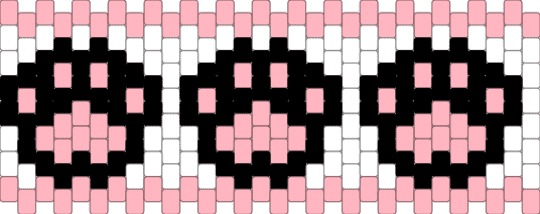 pink, white, and black cat paw cuff - white,pink