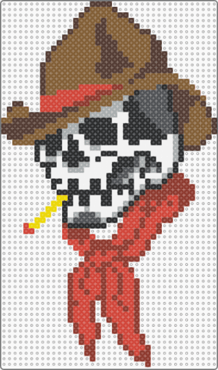 Cowboy Skull - tan,red