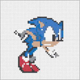 Sonic 2 hectic balance - sonic the hedgehog,sega,video game,action pose,retro,blue,red sneakers