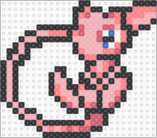 Mew for the liq pokemon project option 4 - black,red,beige