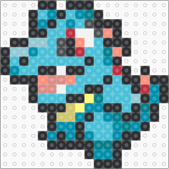 Totodile for yhe liquicity pokemon project - black, light blue, teal