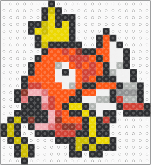 Magikarp for the Liq pokemon project - black,orange,yellow,red