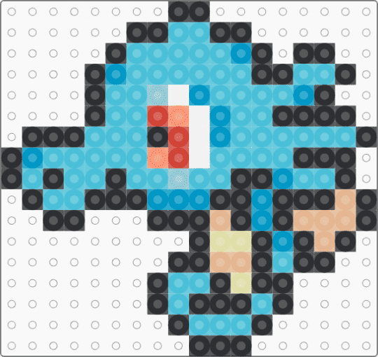 Horsea for the liq pokemon project - black,light blue
