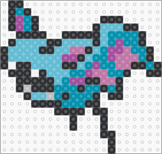 Zubat for the liq pokemon project - black,light blue,teal