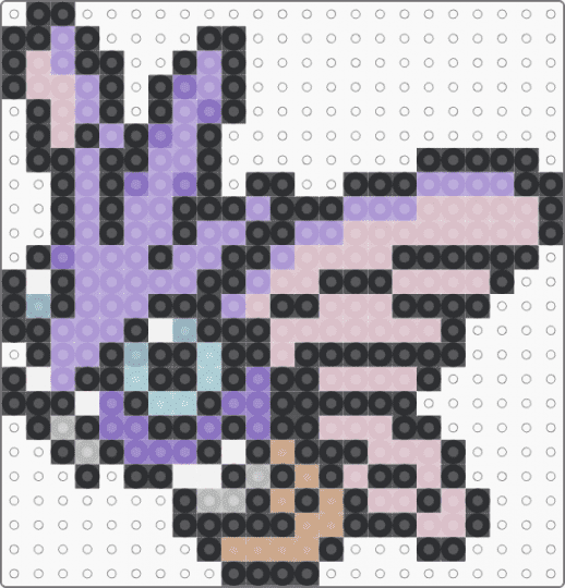 Venomoth for the liq pokemon project - black,pink,beige