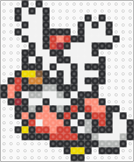 Delibird for the liq pokemon project - black, colorful, orange, red, white
