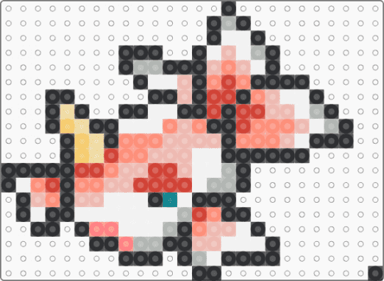 Goldeen for the Liq pokemon project - orange,red,beige