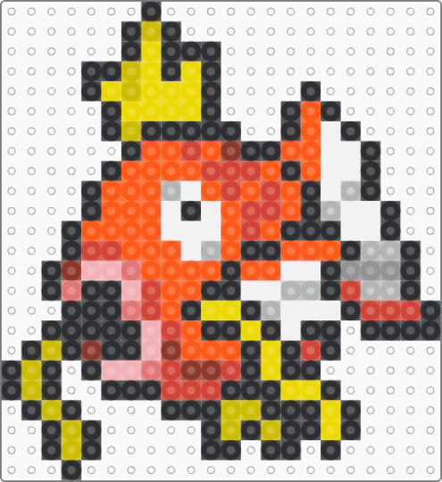 Magikarp for the Liq pokemon project - black,yellow,orange,red