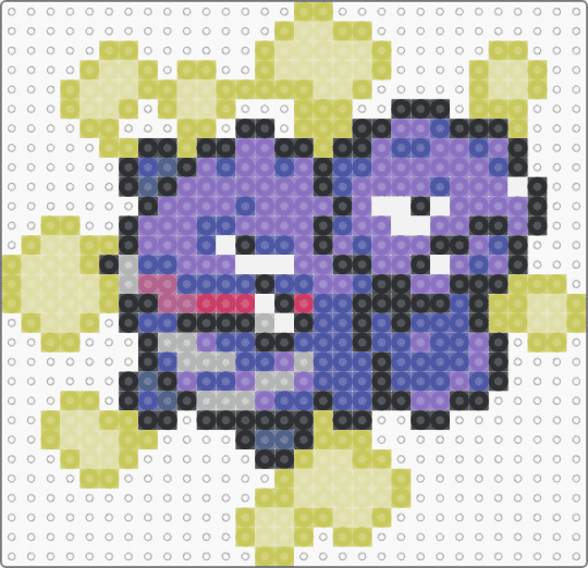 Weezing for the liq pokemon project - green,yellow,purple,blue