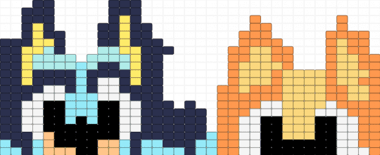 Bluey and Bingo - yellow,purple,orange