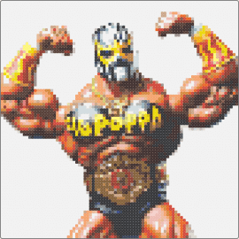 Fig poppa - fig poppa,wrestling,sport,character,mask,tan,yellow