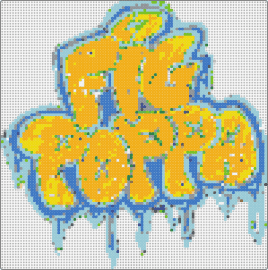 Fig poppa logo mini - fig poppa,logo,graffiti,drippy,yellow,blue