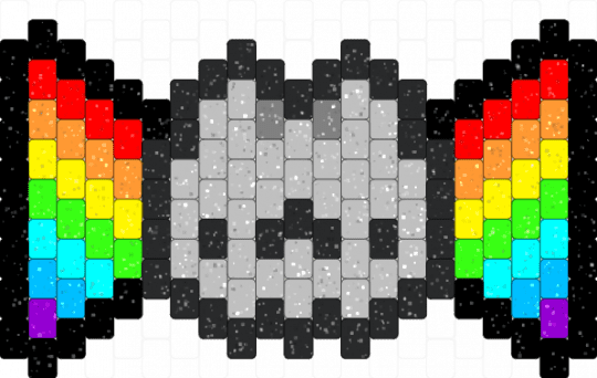 nyan cat bow - beige, black, light blue