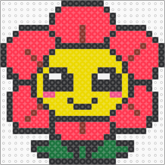 Flower chibi - red,yellow