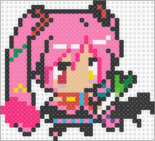 Kagami Kawaiine perler vocaloid - pink,beige,vocaloid