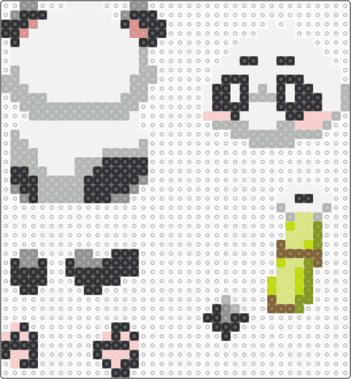 Cute Layered Panda - white,beige,panda,cute,layered,3d