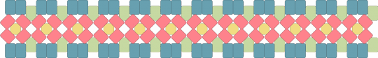 Flower x base pattern - blue, colorful, cotdgardens, cute, flowers, garden, green and pink, red, teal, x base cuff