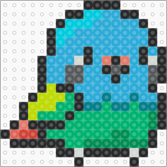 Blue Headed Pionus Parrot (Chibi) - light blue,green,parrot,blue headed pionus,chibi,bird