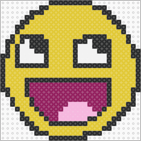epic face pearler pattern - pink,yellow
