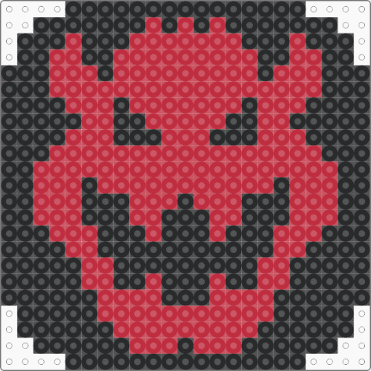 Bowser face tile 23x23 - black, bowser, coaster, mario, red
