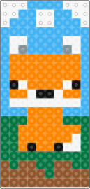 Minecraft Fox Charm - fox,minecraft,animal,doorhanger,charm,cute,video game,orange,light blue,green