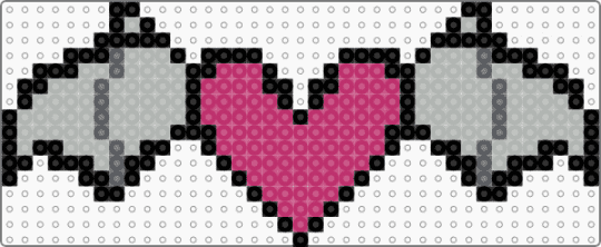 necklace evil heart - beige, pink