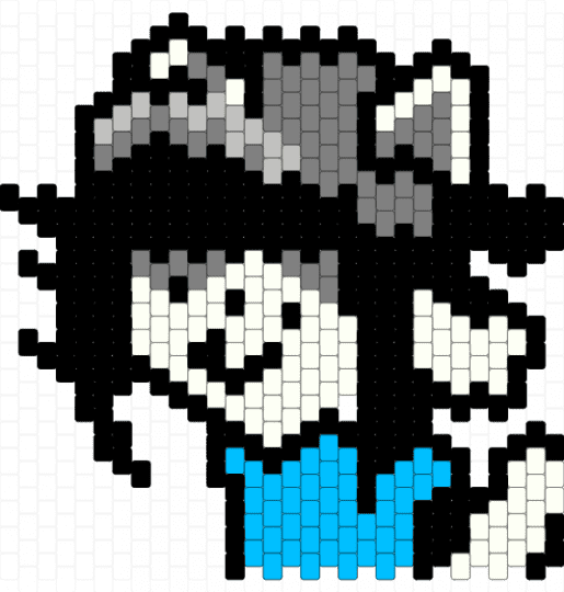 Temmie Pony Bead Charm! - black, charm, deltarune, gray, light blue, temmie, undertale