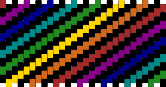 rainbow multistitch cuff - black,teal,yellow,red,colorful,rainbow