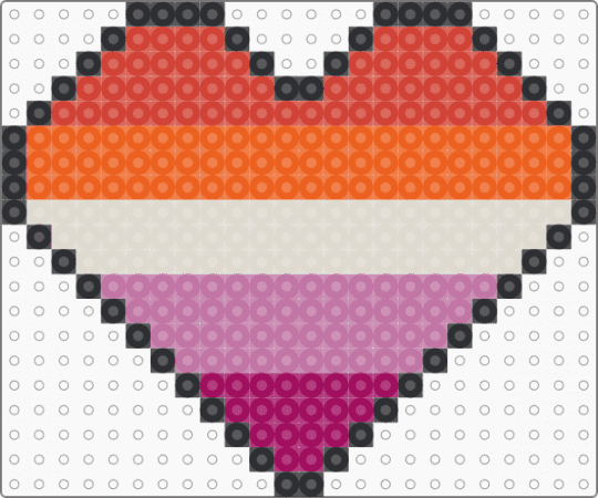 lesbian heart - orange,beige,pink,lesbian,lgbtq