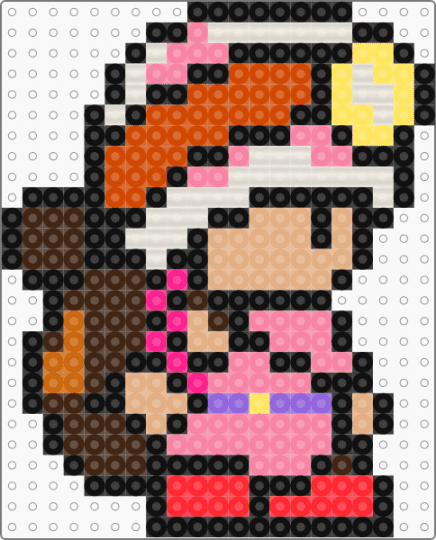 Captain Toadette - black, brown, colorful, pink, red