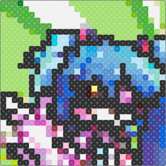 Cyn and Miku cross over - green,pink,light blue,blue,colorful