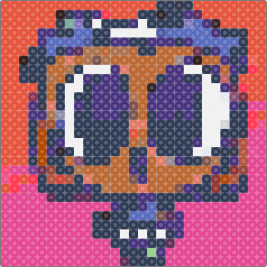 Bassie - pink, purple, red, tan
