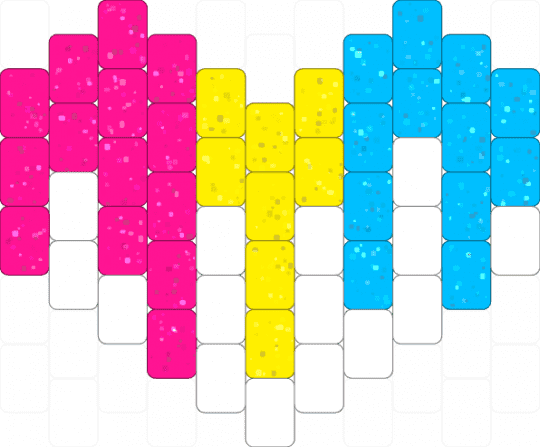 ★Pan Drippy Heart★ - charm, cute, drip, heart, light blue, pansexual, peyote stitch, pink, pride, small