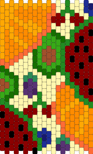 Fruit Panel - orange,yellow,green,red