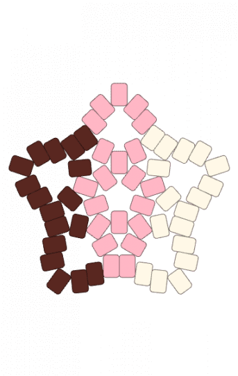 ★Neapolitan Star★ - brown, cream, cute, ice cream, medium, pink, simple, star