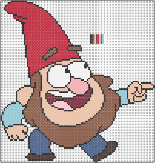 ★Gnome From Gravity Falls★ - tan,red,beige,cotdgnomes,blue,dark,black,white,brown,pink