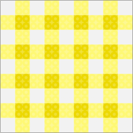 ★Gingham Coaster - Yellow★ - coaster, cute, cutecore, gingham, medium, perler bead, small, white, yellow