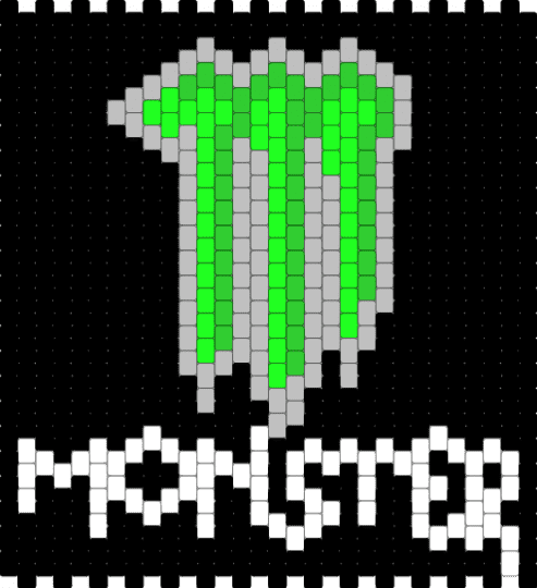 Monster Panel - black,beige,green