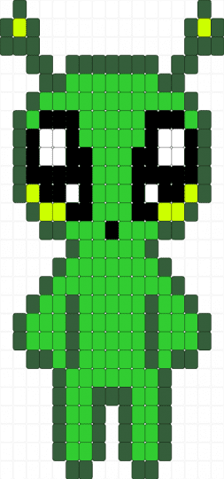 ★Ikea Alien Plush★ - alien, antennae, character, cute, extraterrestrial, gray, green, ladder stitch, large