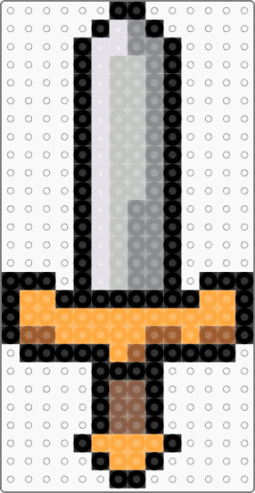 ★Sword Charm★ - beige, charm, cotdswords, cute, gray, handle, orange, perler, silver, small, sword