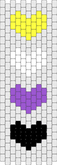 ★Non-binary Flag Heart Panel★ - black, clear, heart, panel, pride, purple, white, yellow