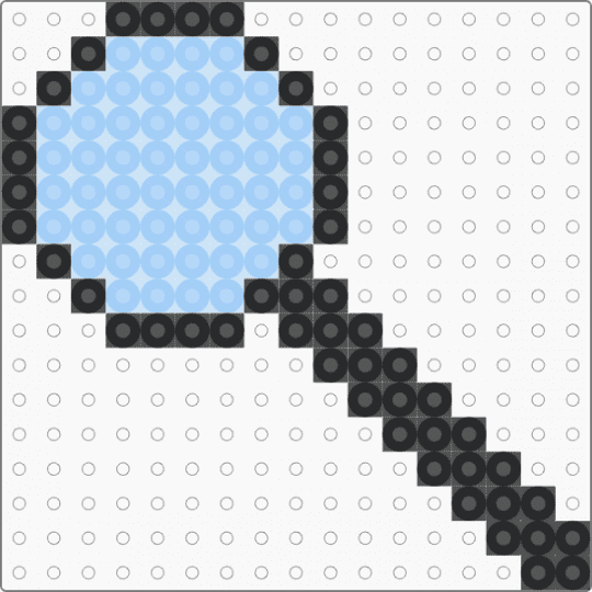 ★Magnifying Glass★ - black, clear, cotdmagnifyingglasses, cute, glasses, light blue, perler, perler charm, zoom