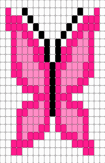 ★Pink Butterfly Panel★ - black, butterfly, charm, cute, panel, pink, simple, white
