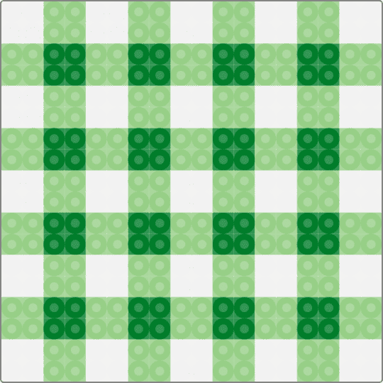 ★Gingham Coaster - Green★ - coaster, cute, cutecore, gingham, green, medium, perler bead, small, teal