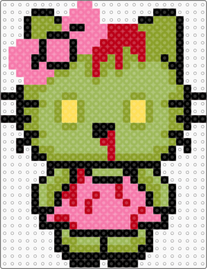 ★Zombie Hello Kitty★ - character, charm, cotdzombies, cute, green, hello kitty, large, sanrio, zombie