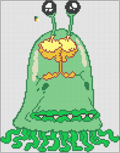 ★Alien (Jellien) From Spongebob★ - green,teal,cotdaliens,red,black,white,yellow,orange,alien