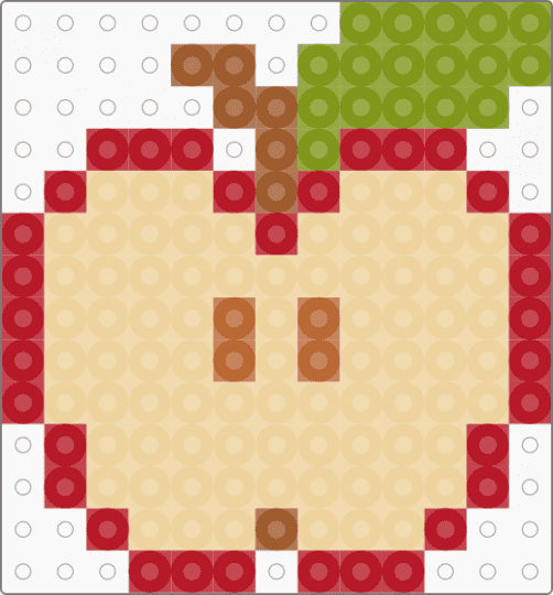 ★Apple With Leaf★ - beige,apple,small,red,tan,green,brown,charm,cute